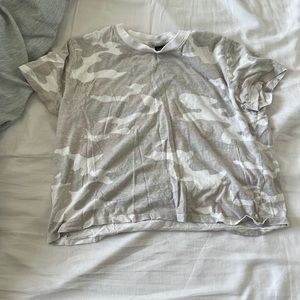 White camo crop top